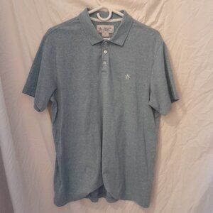 Original Penguin Men's Short Sleeve Baby Blue Polo Shirt Size Large